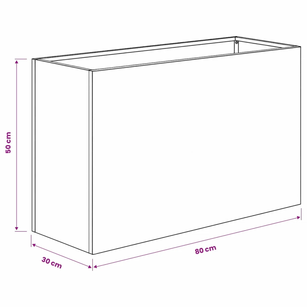 Vaso da giardino Argento 80 x 30 x 50 cm Acciaio Inox 8005604