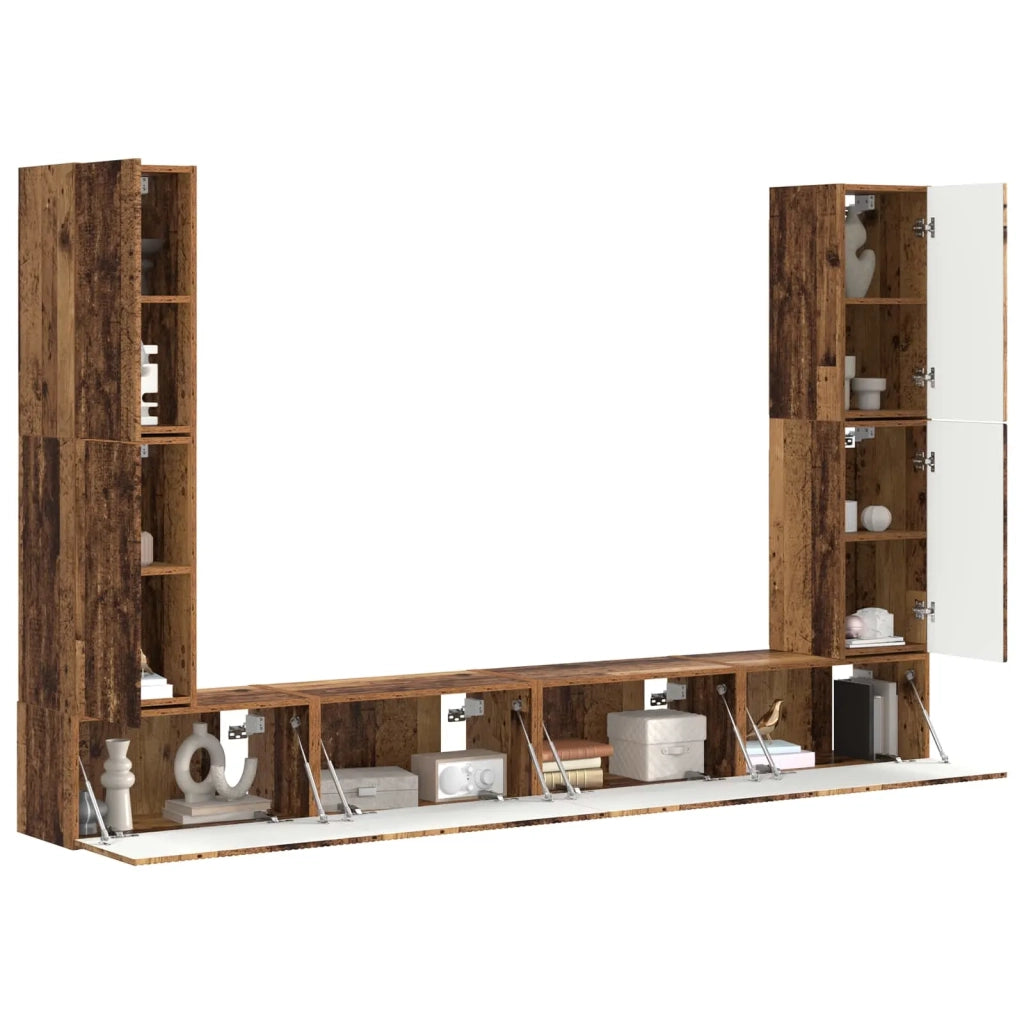 Set mobile TV 8 pcs Legno vecchio Legno multistrato