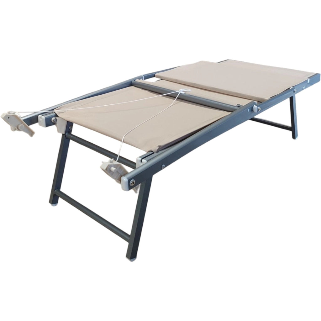 LETTINO MARE ALLUMINIO CON PARASOLE BASIC BEIGE