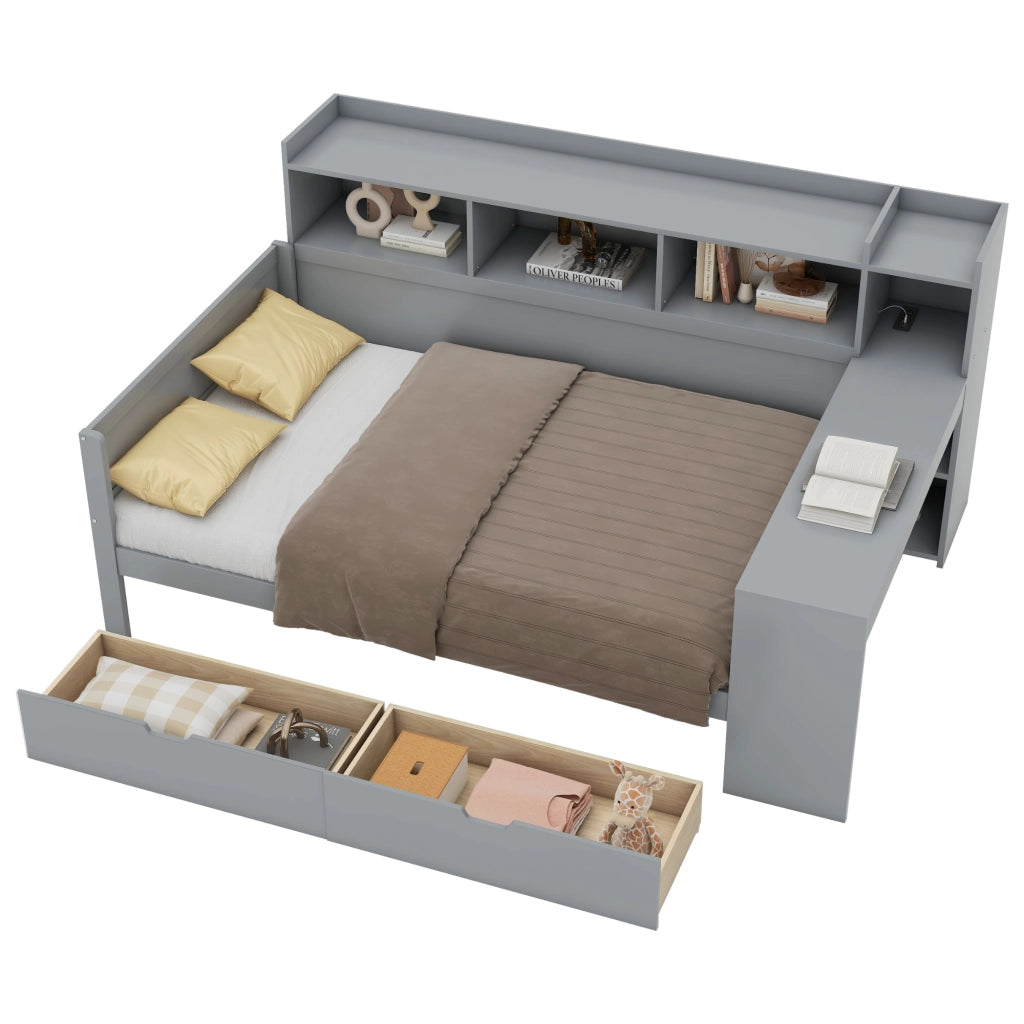 letto divano truciolare grigio 90 x 200 cm