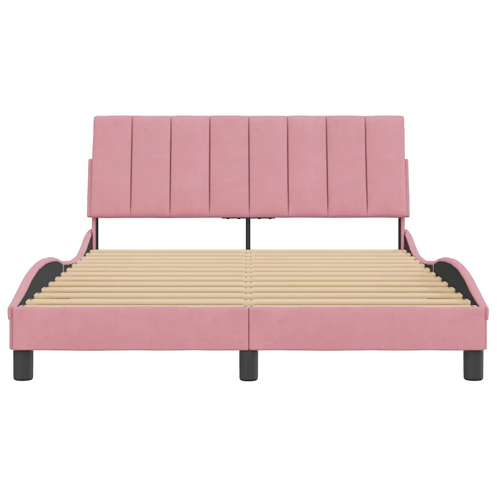 Giroletto senza Materasso Hanko Rosa 140x190 cm in Velluto