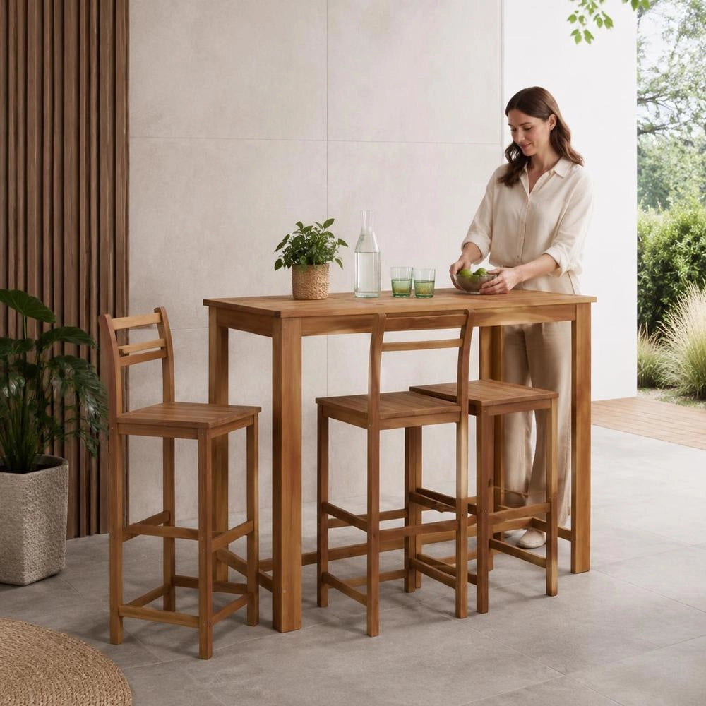 Bar Table Solid Acacia Wood 150x70x105 Cm
