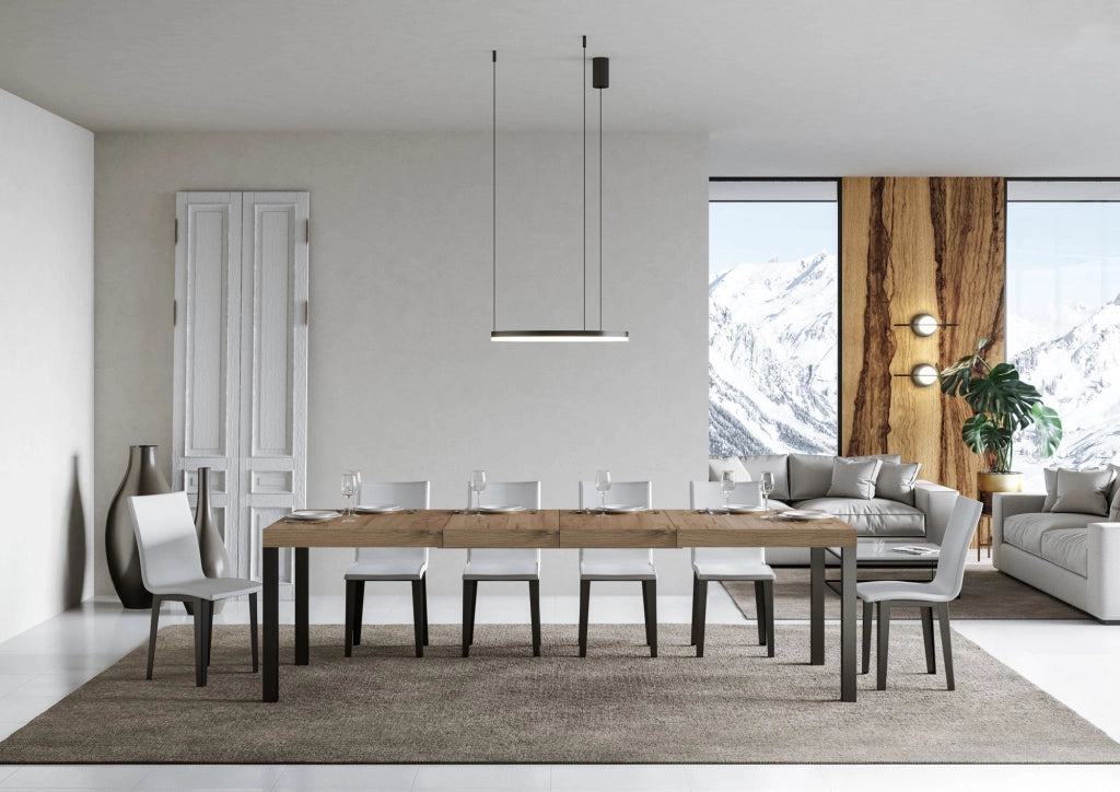 Tavolo Allungabile 160-420x90x77 cm Everyday Premium Quercia Natura Gambe Antracite