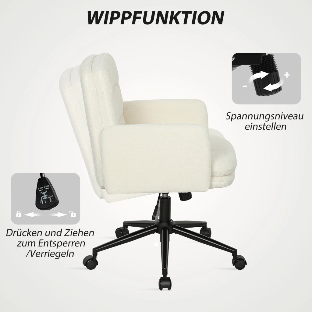 Sedia da Ufficio con Braccioli e Stoffa ¨C Zephmum ¨C Cremewei?