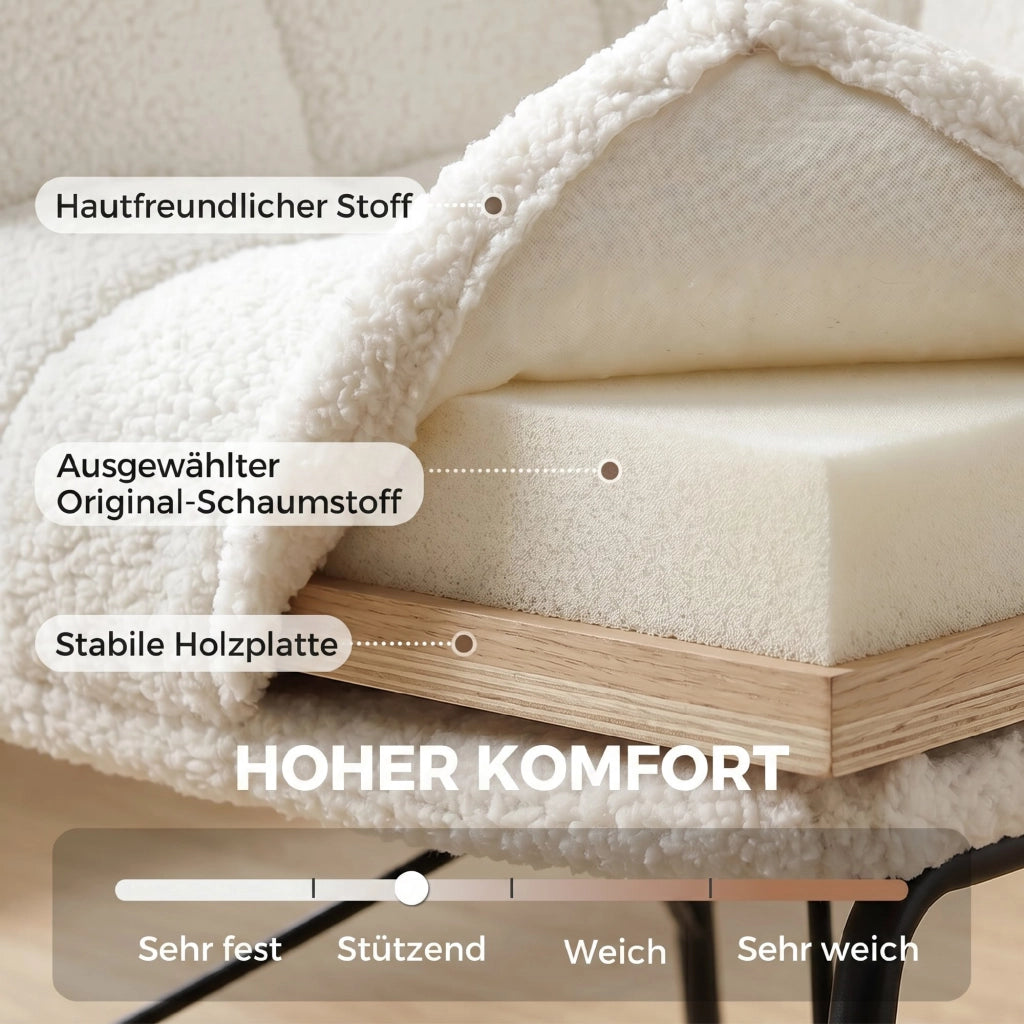 Poltrona Moderna ¨C Minimal ¨C Cremewei? Tessuto Sherpa