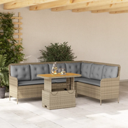 Set Divani da Giardino 2 pz con Cuscini Beige in Polyrattan