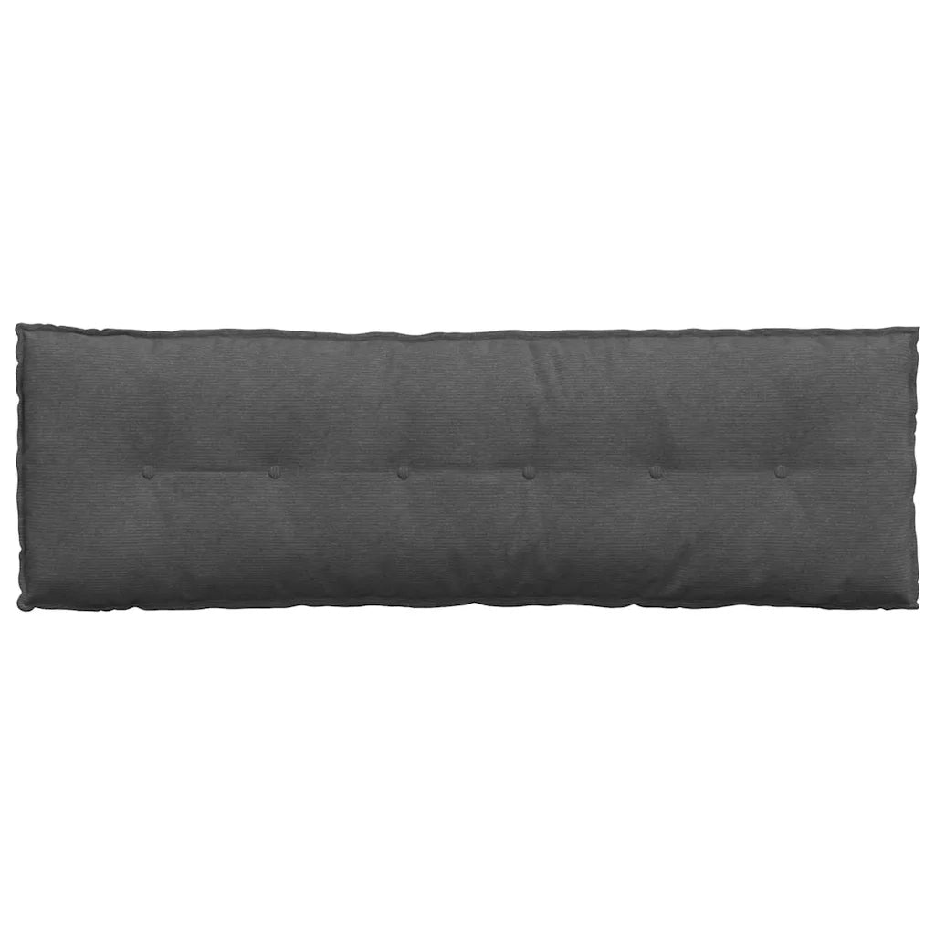 Cuscino per Schiena | Cuscino dorsale Grigio scuro 160 x 50 cm Tessuto in Cords