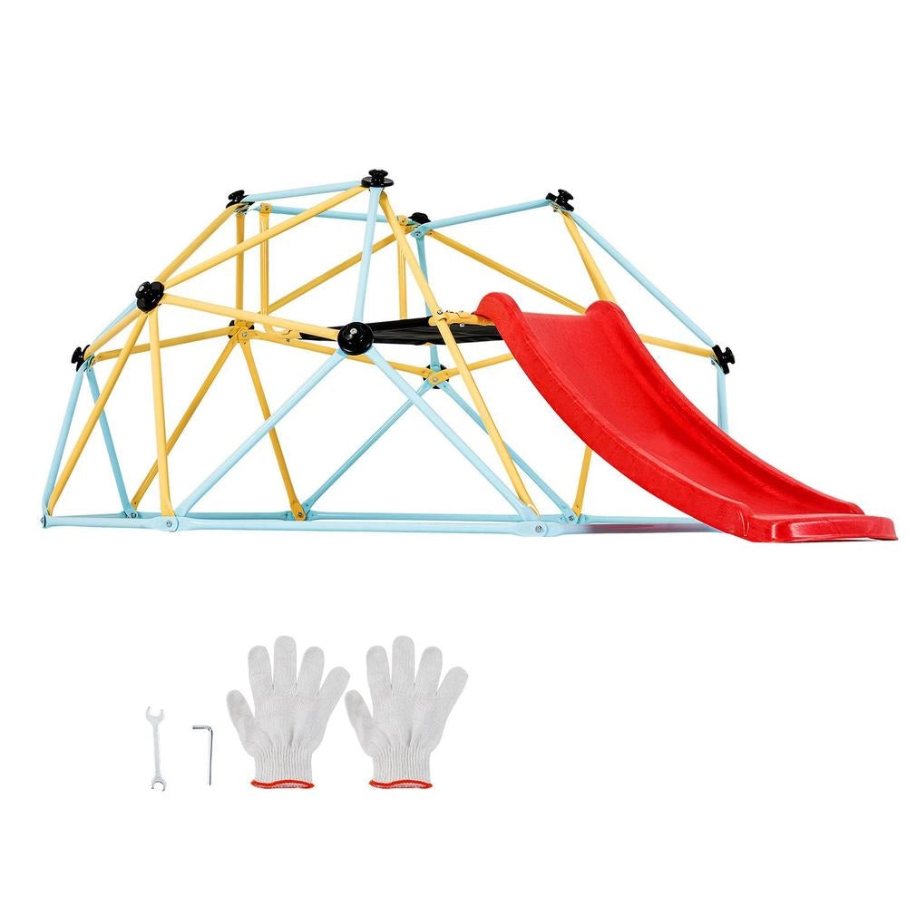 Cupola Arrampicata Geometrica Bambini 3-9 Anni 244cm Scivolo Supporta 272kg Maniglia Interno Esterno