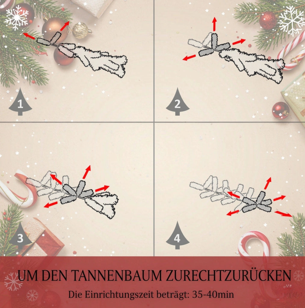 ALBERO DI NATALE Artificiale Nordmann 240 cm Verde in PVC e Metallo