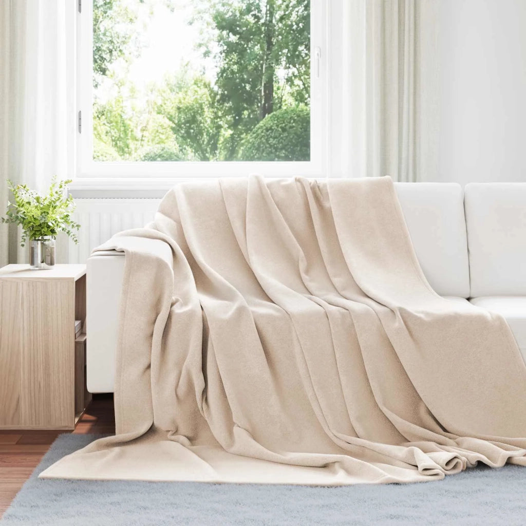 Coperte da Pile 6 pz Beige 220 x 240 cm Panno