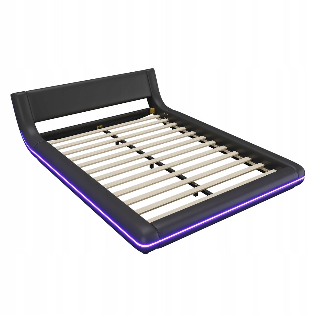 Letto basso 140x200 LED nero - Xylo