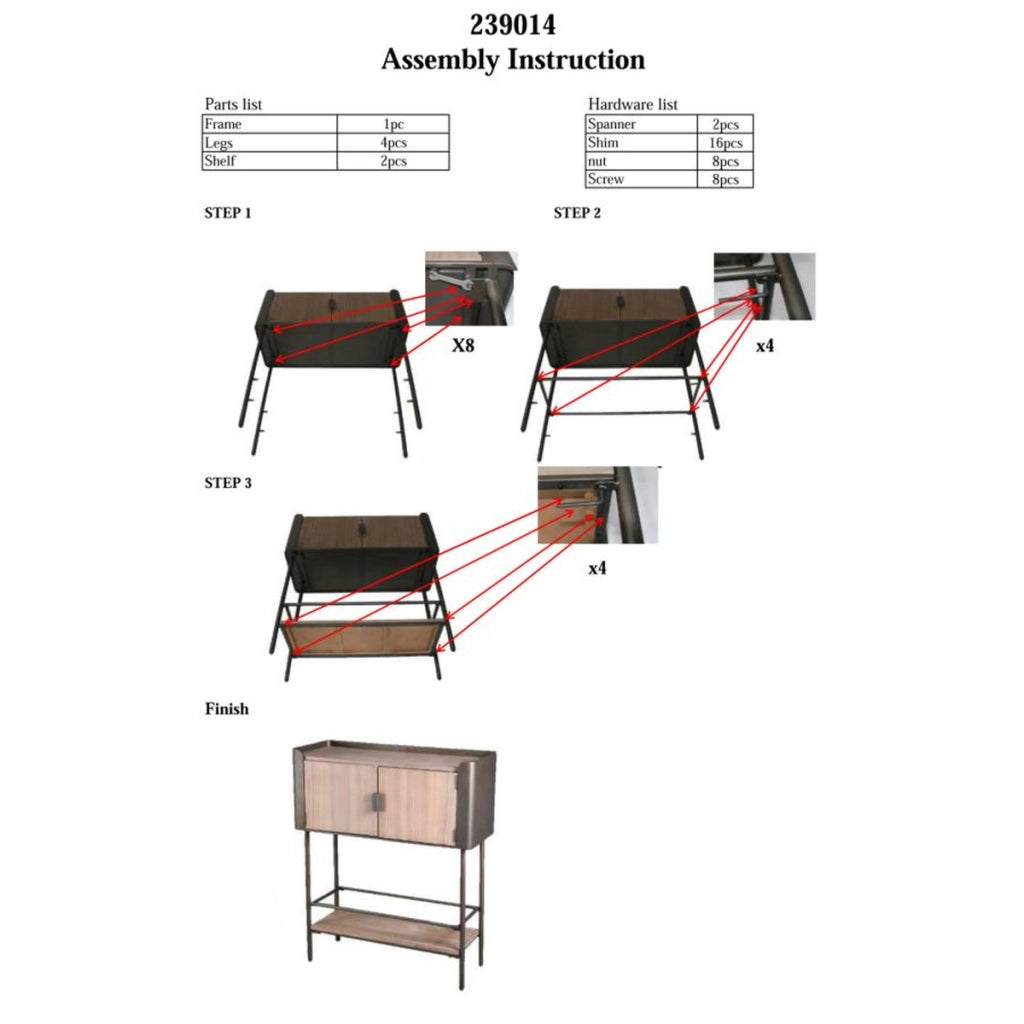 Tavolo Consolle VKH610, Marrone, Legno, 100x42x110 cm
