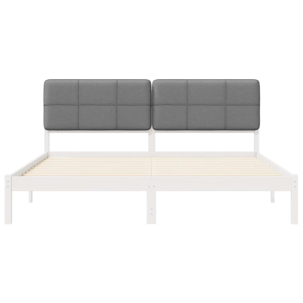 Letto con Testiera Rivestita Grigio scuro 200 x 200 cm
