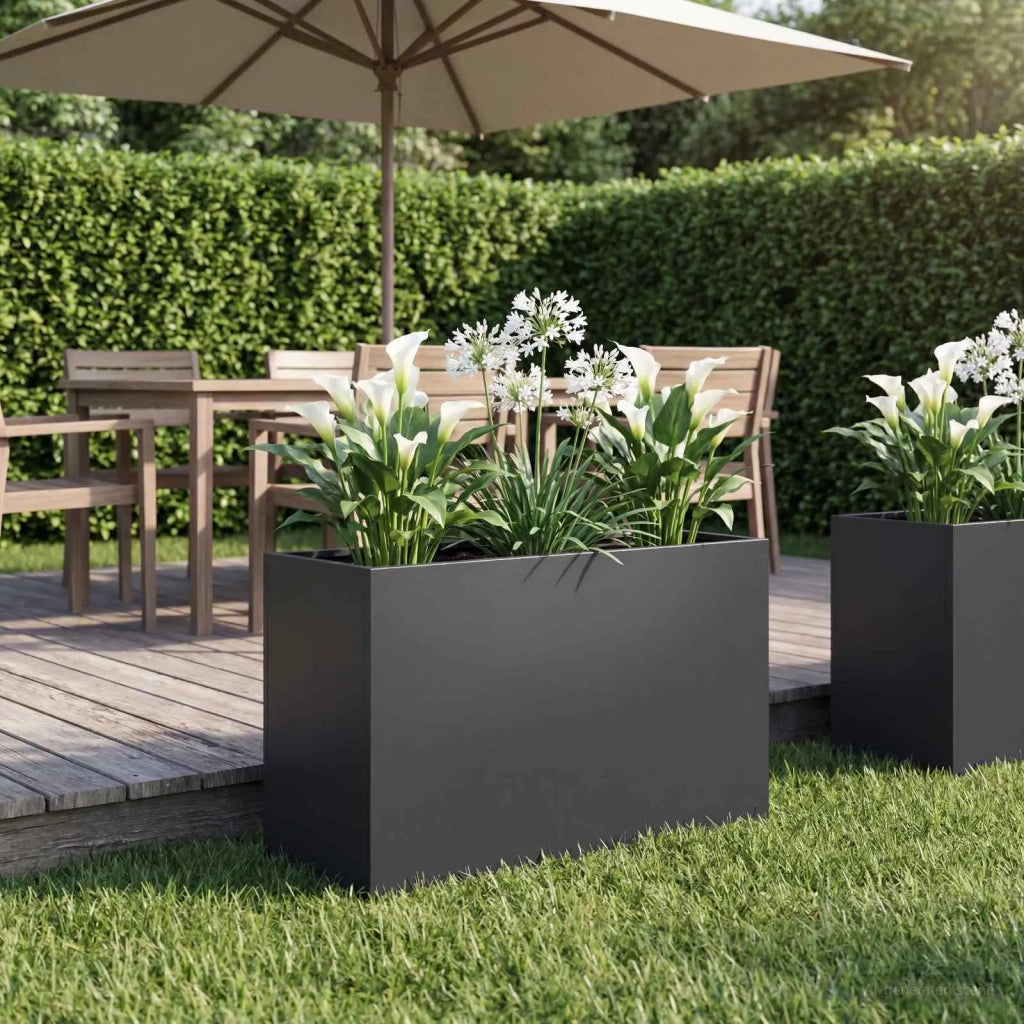 Vaso da giardino Nero 80 x 40 x 50 cm Acciaio laminato a freddo 8005708