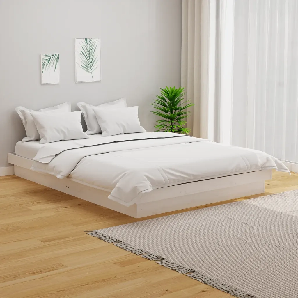 Giroletto-Struttura Letto Bianco in Legno Massello 120x200 cm 751582