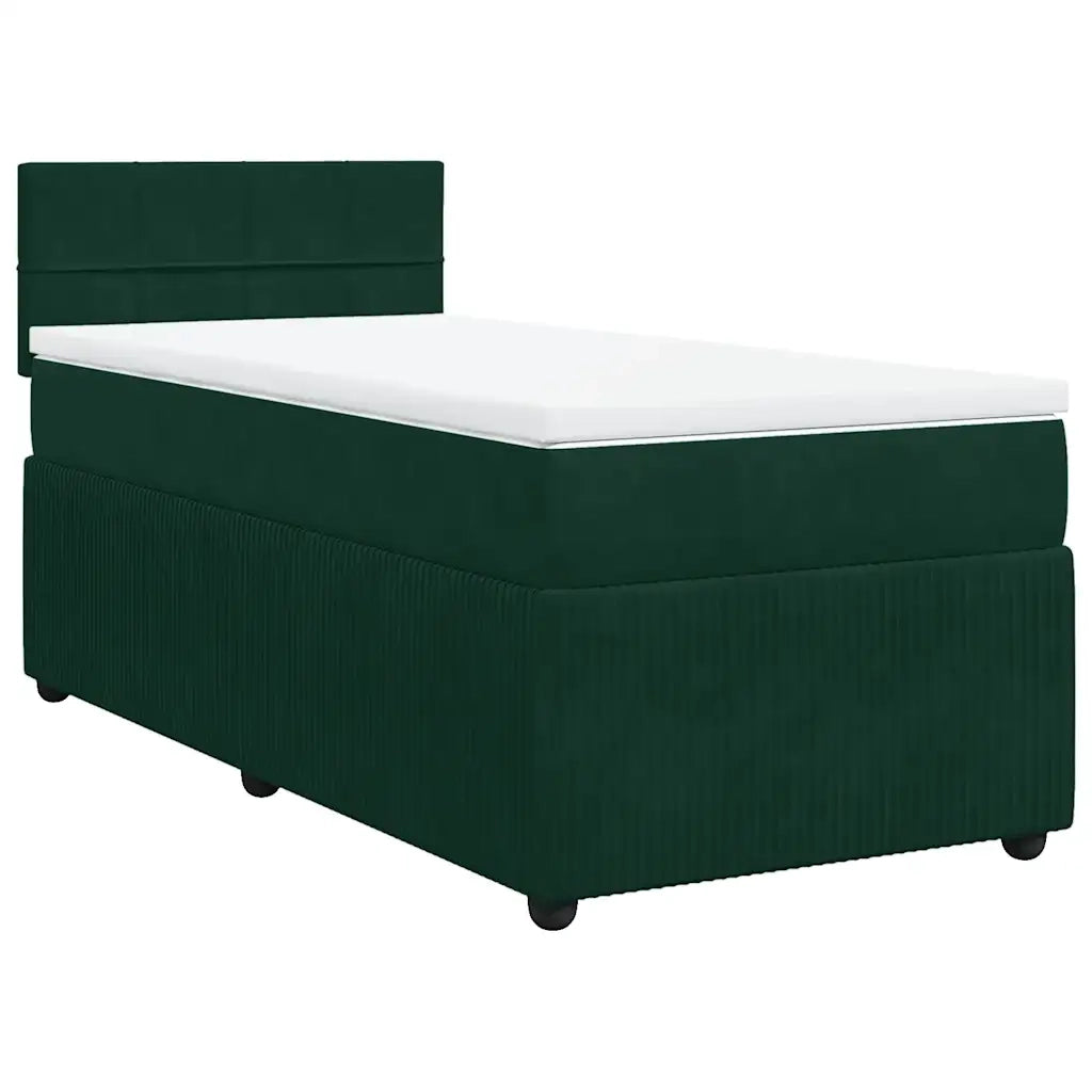 Giroletto a Molle con Materasso Verde Scuro 80x200 cm Velluto 3287599