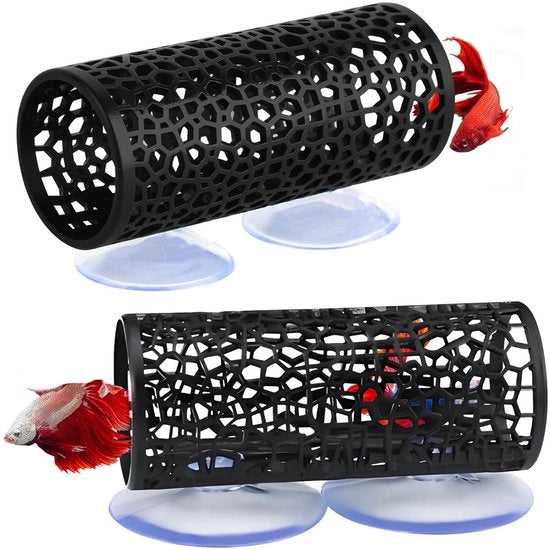 Decorazione per acquario 2 pezzi - Accessori per acquario per betta - Habitat nascosto - Giocattoli per gamberi - Adatto per piccoli pesci - Materiale premium - Accessori per acquario