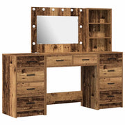Toeletta | Tavolo da Trucco con cassetto 3 pz Marrone 40 x 41 x 135 cm