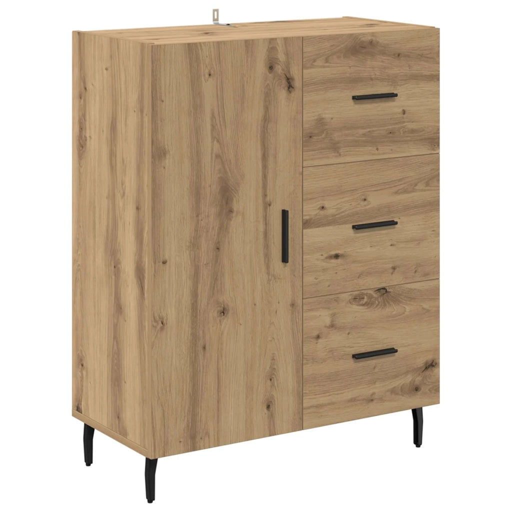 Credenza 2 pcs Rovere artigianale Legno multistrato 3415978