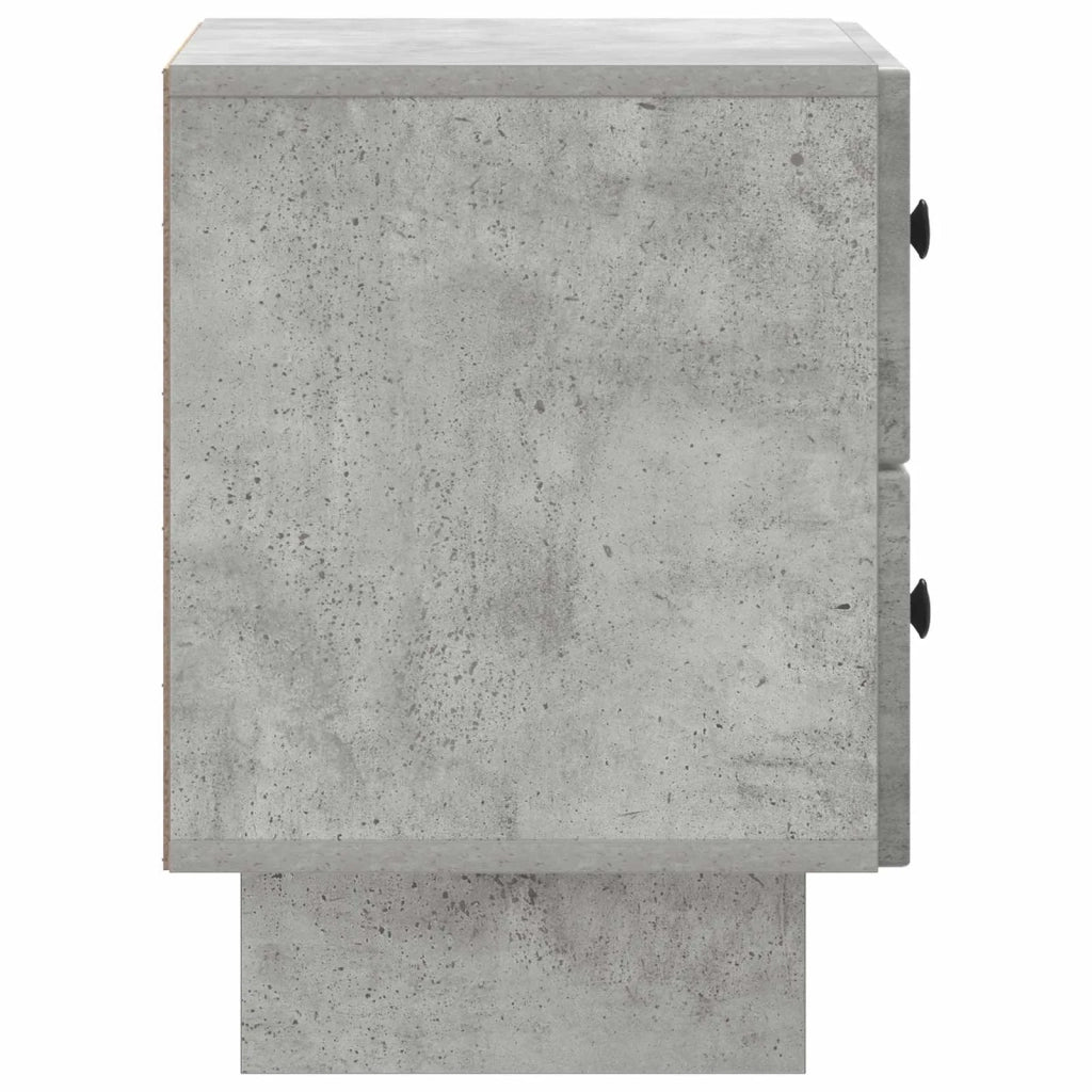 Set di 2 Comodini | Armadio da Notte | Mobiletto da notte Grigio Cemento 43 x 34,5 x 47,5 cm