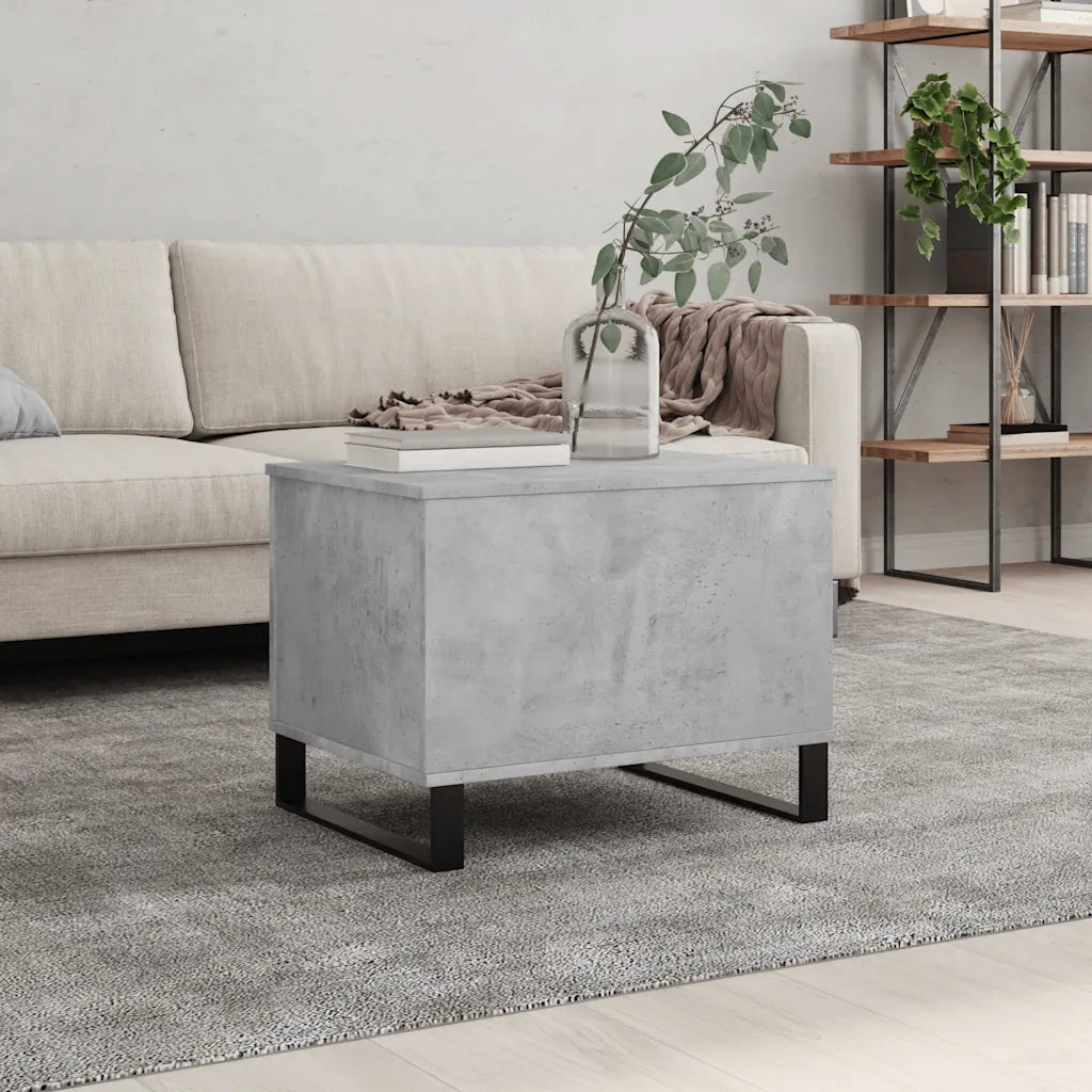 Tavolino Salotto-Tavolino da soggiorno-Tavolo Grigio Cemento 60x44,5x45 cm Legno Multistrato 993403