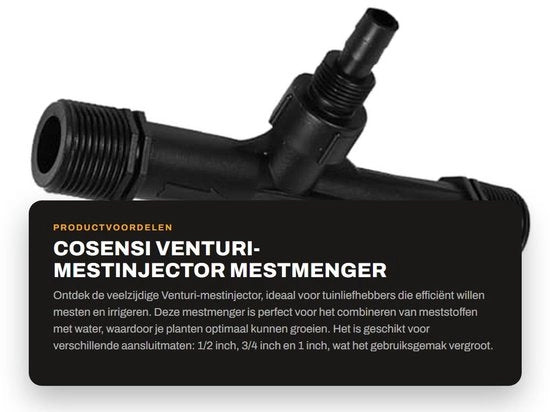 Iniettore di pressione in plastica POM - diametri 1/2 pollici, 3/4 pollici, 1 pollici - portata 0,29-6,34 m3/h - resistente agli urti - duraturo - iniettore di pressione efficiente
