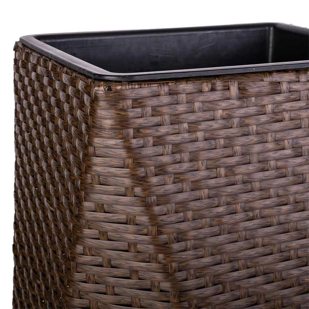 Fioriera in polyrattan marrone 31x31x56h