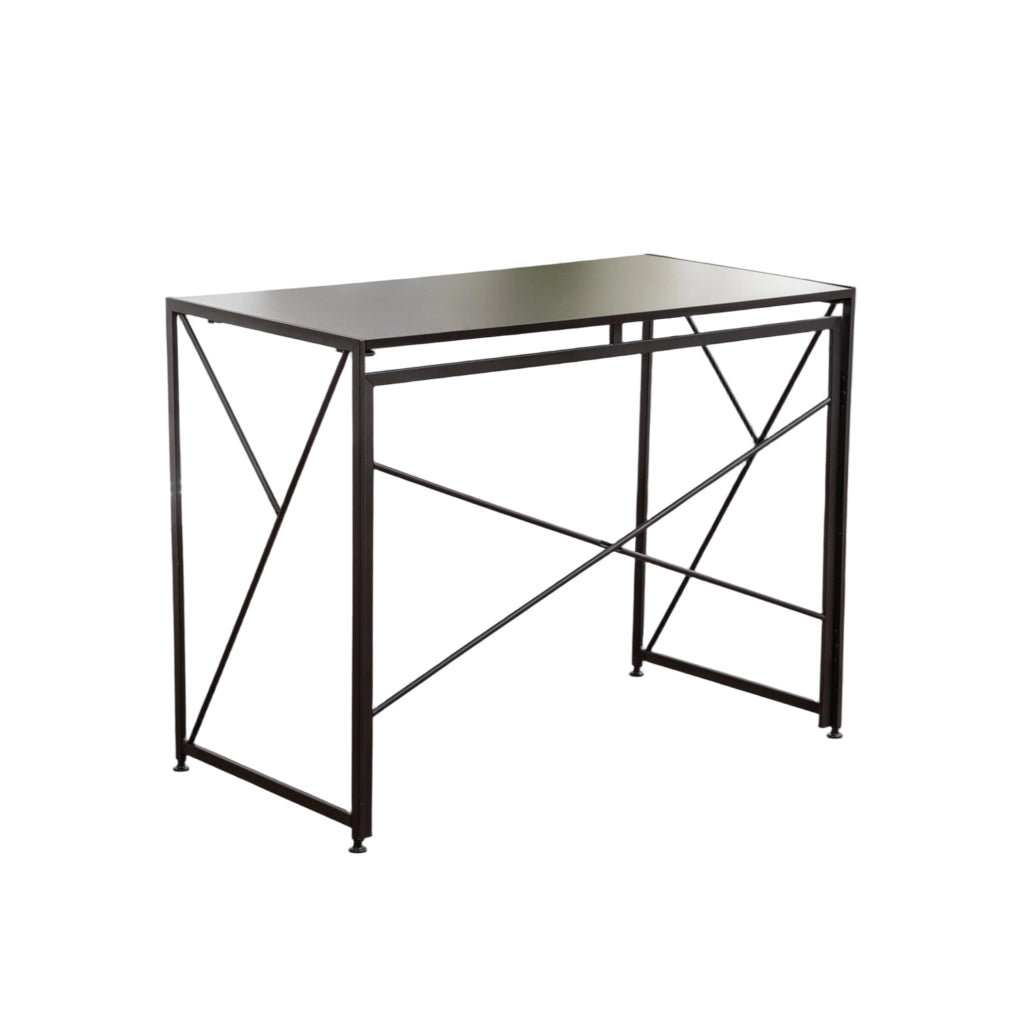 Scrivania pieghevole nera in MDF 99x50x75 cm per spazi piccoli