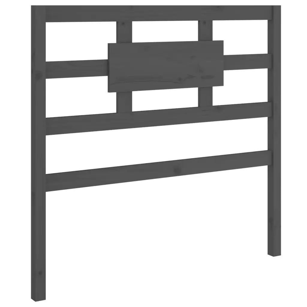 Testiera Letto Grigia 80,5x4x100 cm in Legno Massello di Pino 818017