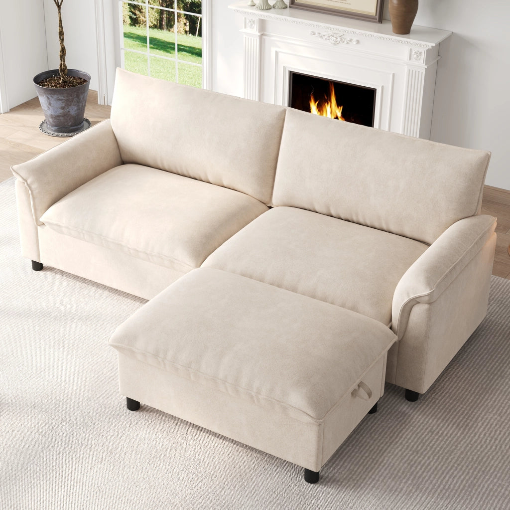 Divano Modulare con Contenitore; Beige