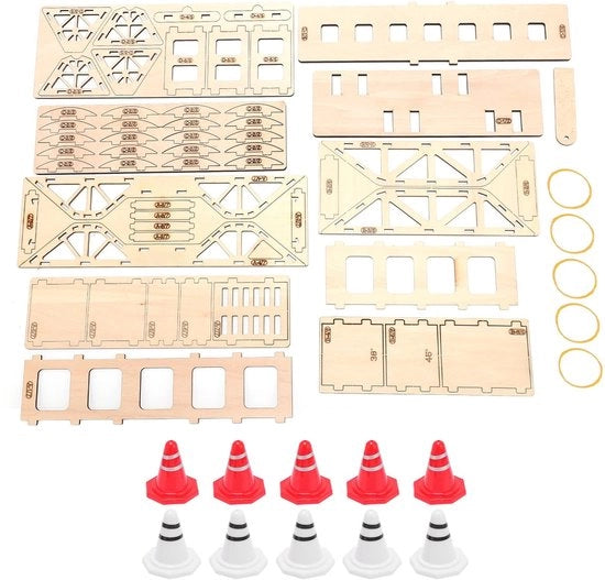 Tracciato di Crawler in Legno per Rc Auto - Percorso di Ostacoli per Rc Crawler - Barriere Stradali - Assemblaggio Rapido - Adatto per Modello Rc 1:43 - Rc Auto Ostacoli