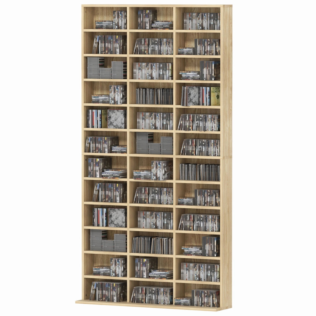Libreria per CD e DVD ¨C zephmum ¨C 36 scomparti, quercia