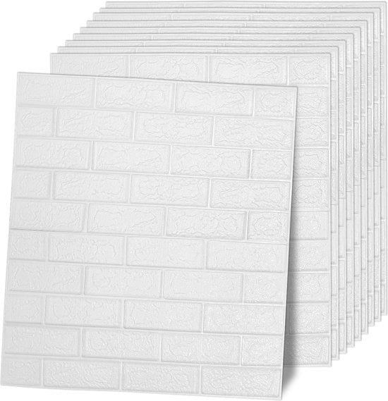Pannelli 3D per parete - 10 pezzi - Sticker per parete - Pannelli per parete - Tegole per parete - Infissi autoadesivi per parete - Decorazione per parete acqua resistente - Dimensioni 70x77 cm
