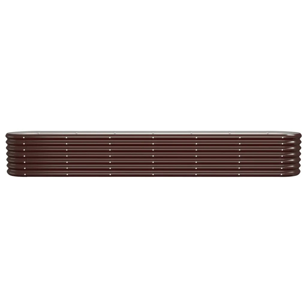 Aiuola ovale rialzata 260 x 40 x 36 cm impeccabile per uso esterno robusta realizzata in acciaio zincato marrone 02_0046561