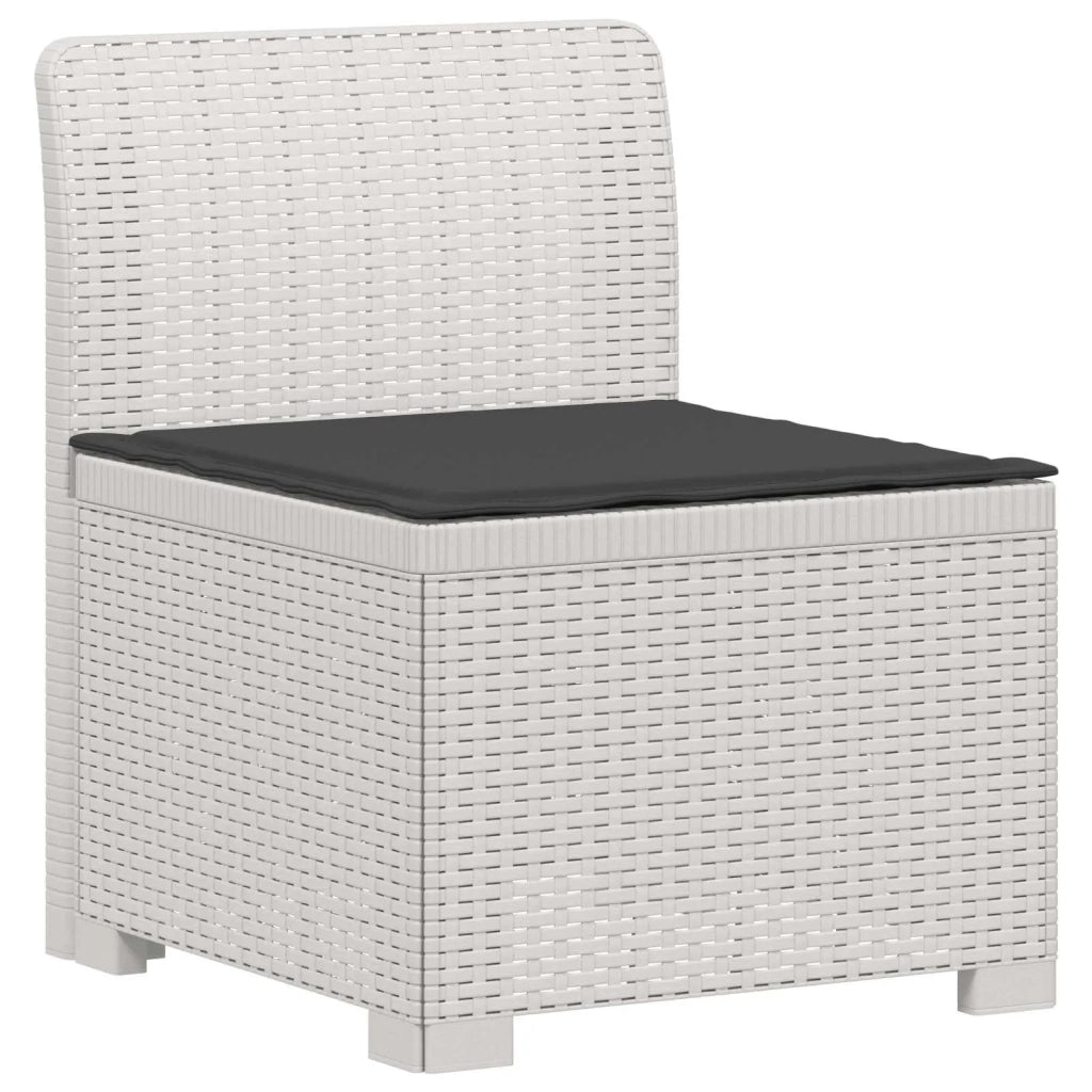Divano da esterno-Divano da Giardino 3 posti con cuscini in look rattan PP Bianco 452475