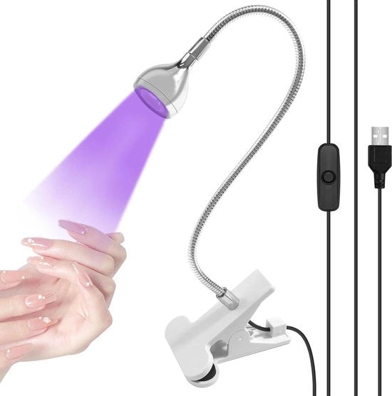 Lampada UV per gel per unghie - Lampada UV mini per unghie - Asciugacapelli per unghie per principianti - Kit per unghie da autodidatta - Colore argento