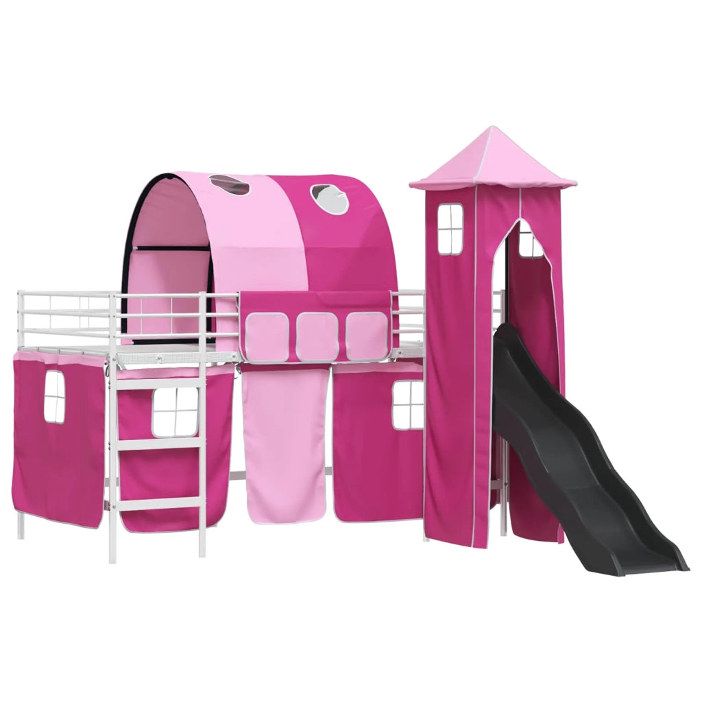 Struttura del letto loft per bambini Bianco e Rosa 90 x 200 cm 42020909