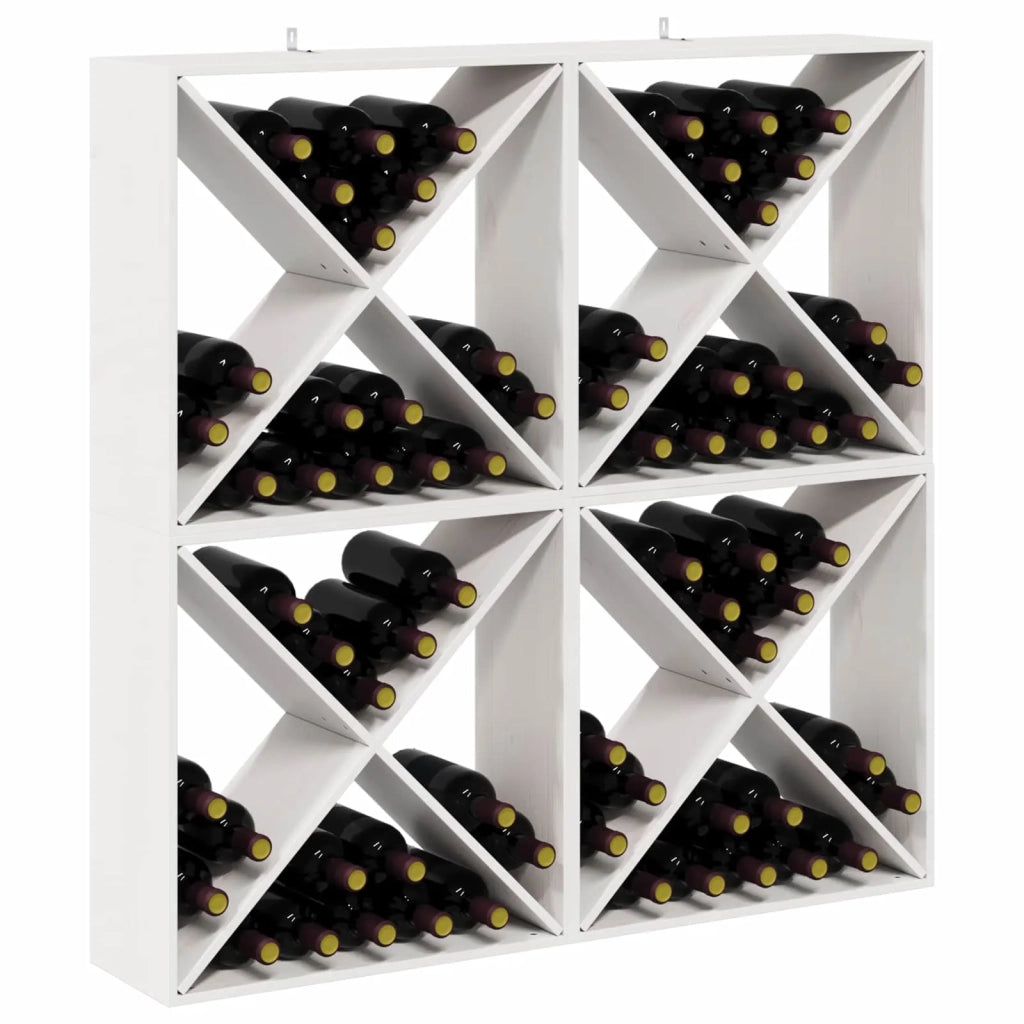 Portabottiglie 4 pcs Bianco 62 x 25 x 62 cm Pino massello 893317