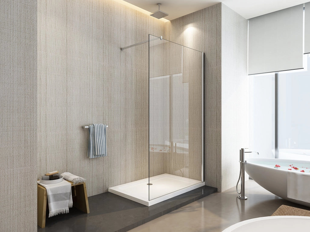 Parete doccia Walk-in cristallo 8mm trasparente anticalcare h.200cm Sicena Vision 80 cm