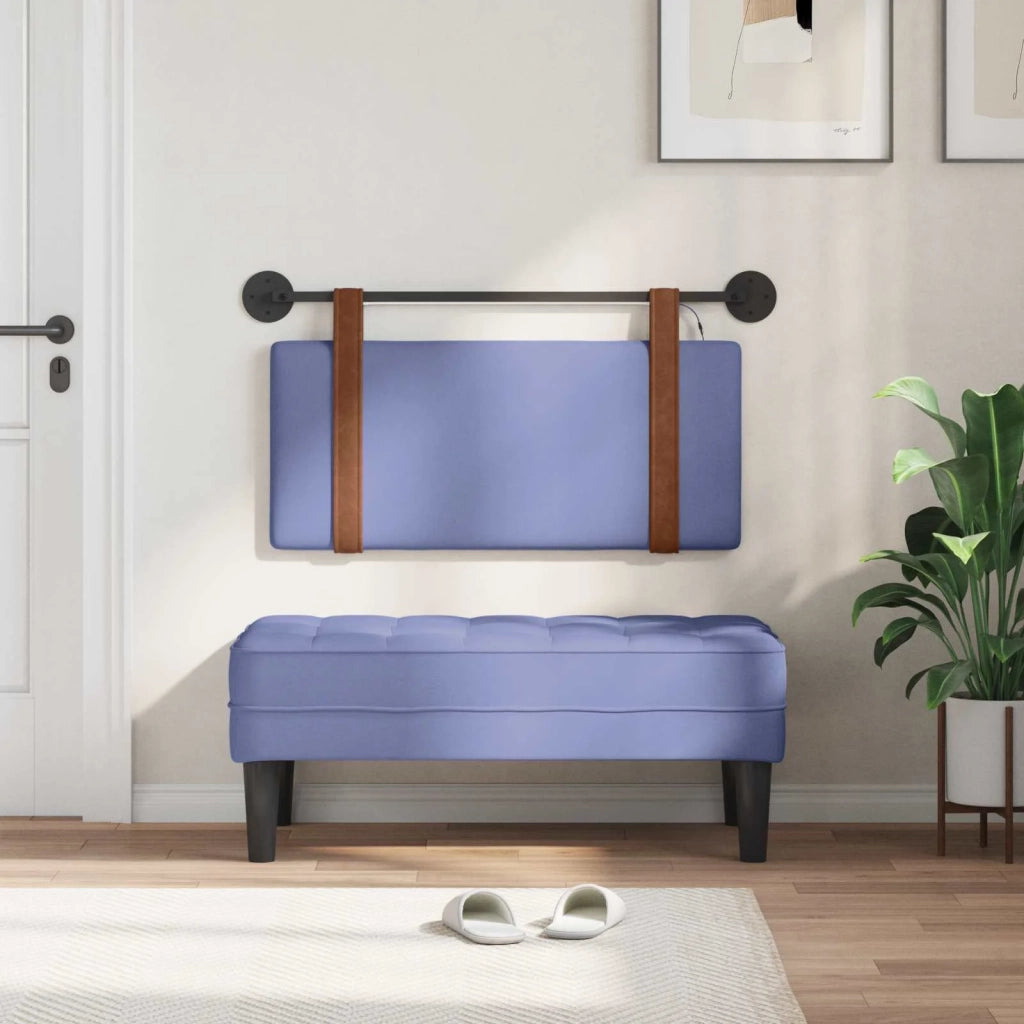 Testiera sospesa Con luce LED Blu jeans PU Antico 3423875