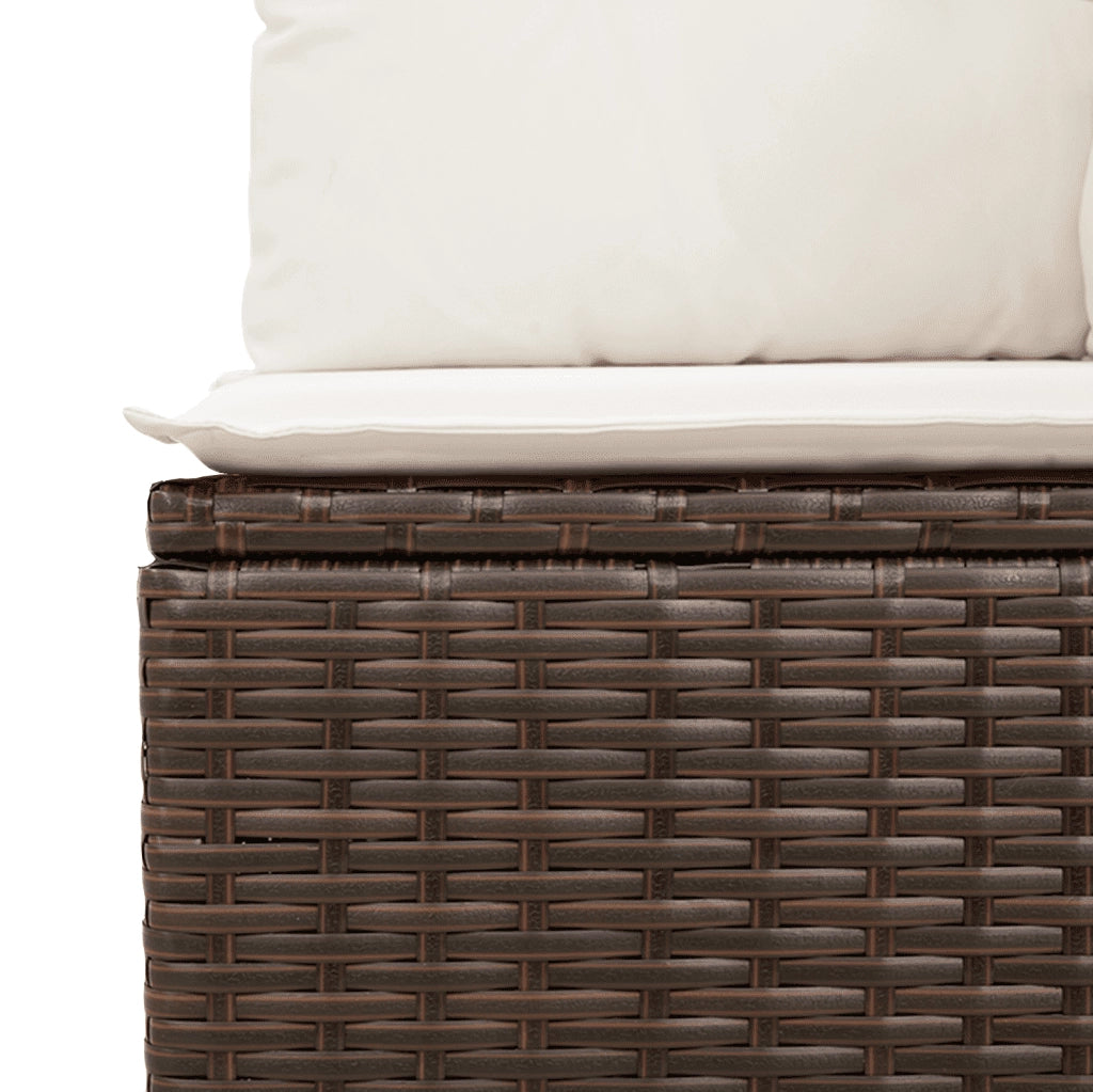 Set Divani da Giardino 8 pz con Cuscini Marrone in Polyrattan 3217423