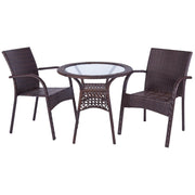 Set tavolo e due sedie in metallo marrone