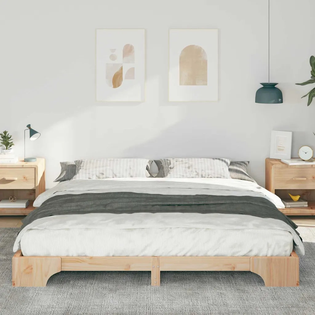 Struttura del letto Marrone 200 x 210 cm Pino massello 872908
