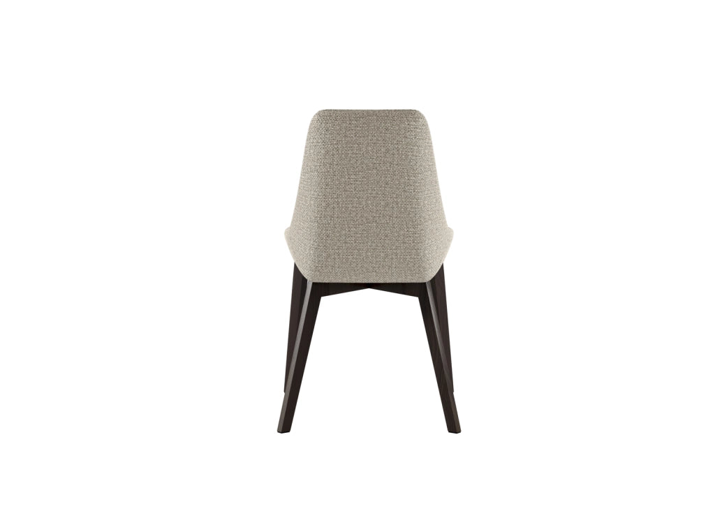 Sedia Vera da pranzo con seduta e schienale in tessuto beige e struttura in legno massello di noce - Design classico contemporaneo