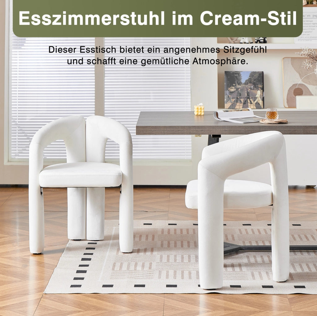 Set da 4 Sedie da Pranzo Moderne con Rivestimento in Velluto e Braccioli, Carico Massimo 150 kg