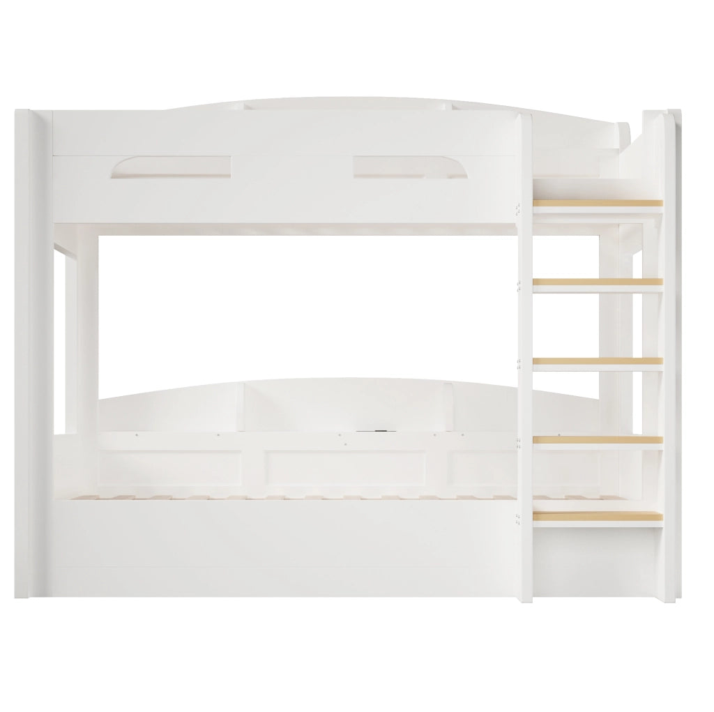 Letto a castello con presa USB e ripiani laterali 90 x 200 cm