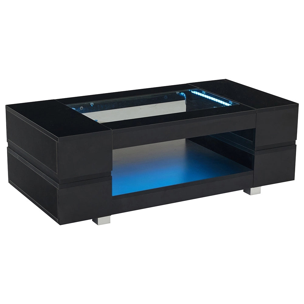 Tavolino-Xylo-Nero LED Bluetooth design cavo