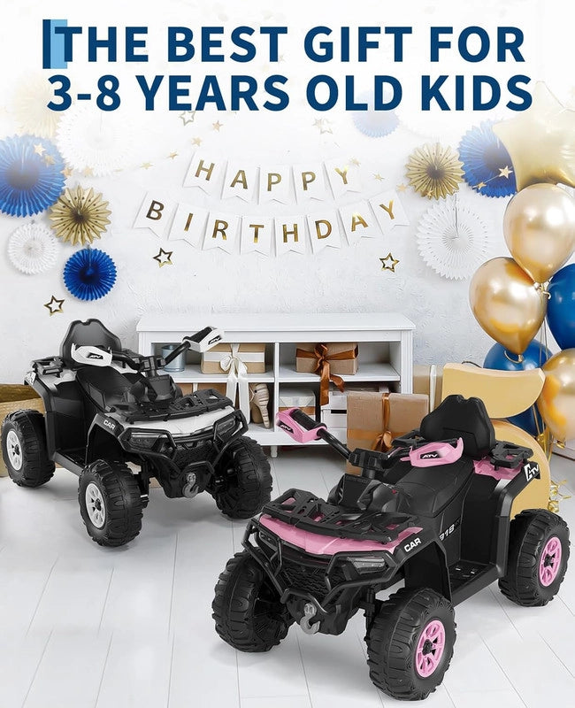Quad Elettrico Fuoristrada 12V per Bambini con Telecomando; Sospensioni; Bluetooth e Luci LED; 3-8 Anni