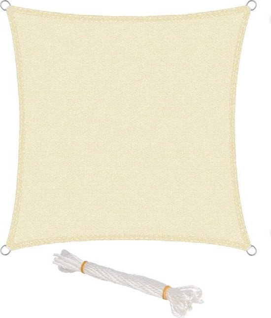 Ombrello rettangolare - ademirato e resistente all'UV - resistente al vento - HDPE - protezione elegante - crema - 2x3m