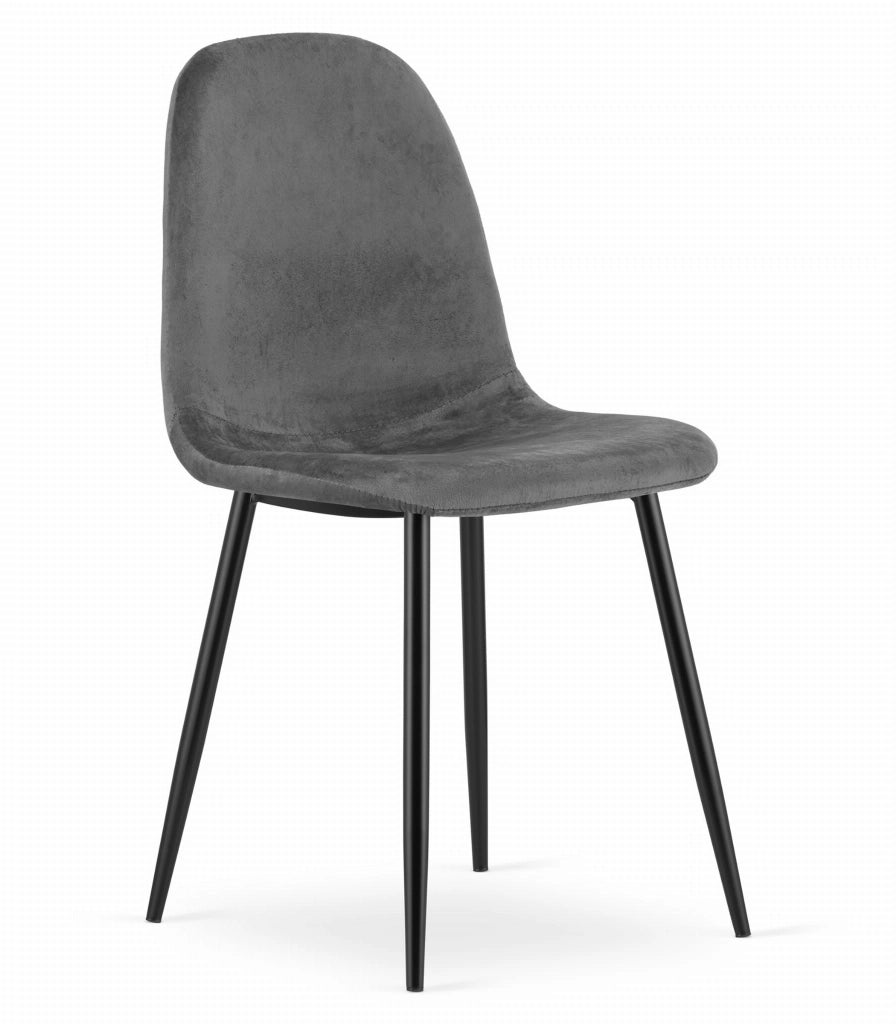 Sedia Valora COMO in velluto grigio scuro, design ergonomico x2